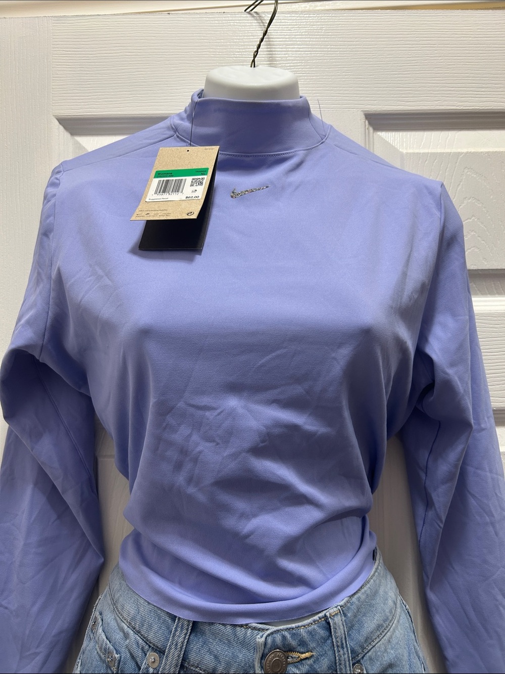 Nike Lavender Long-Sleeve Mock Neck Top